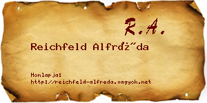 Reichfeld Alfréda névjegykártya